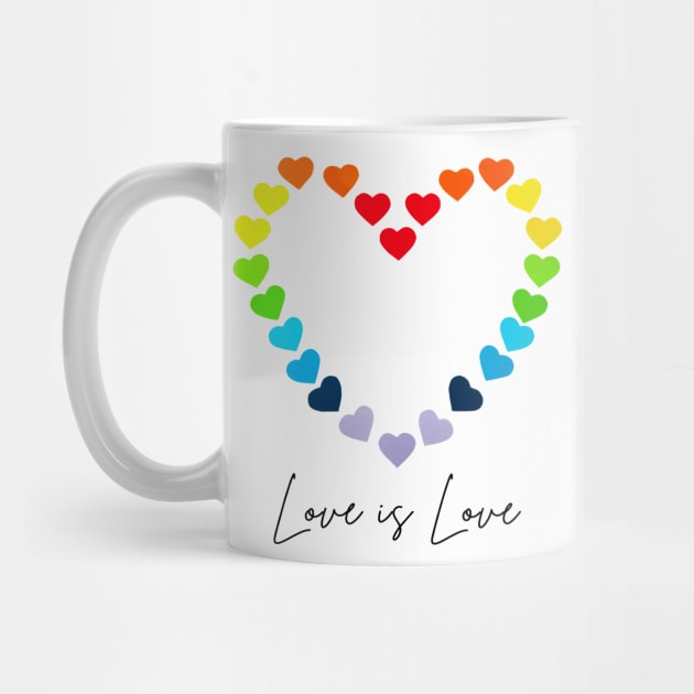 Love is love lgbt hearts design for valentines day gift by KazSells